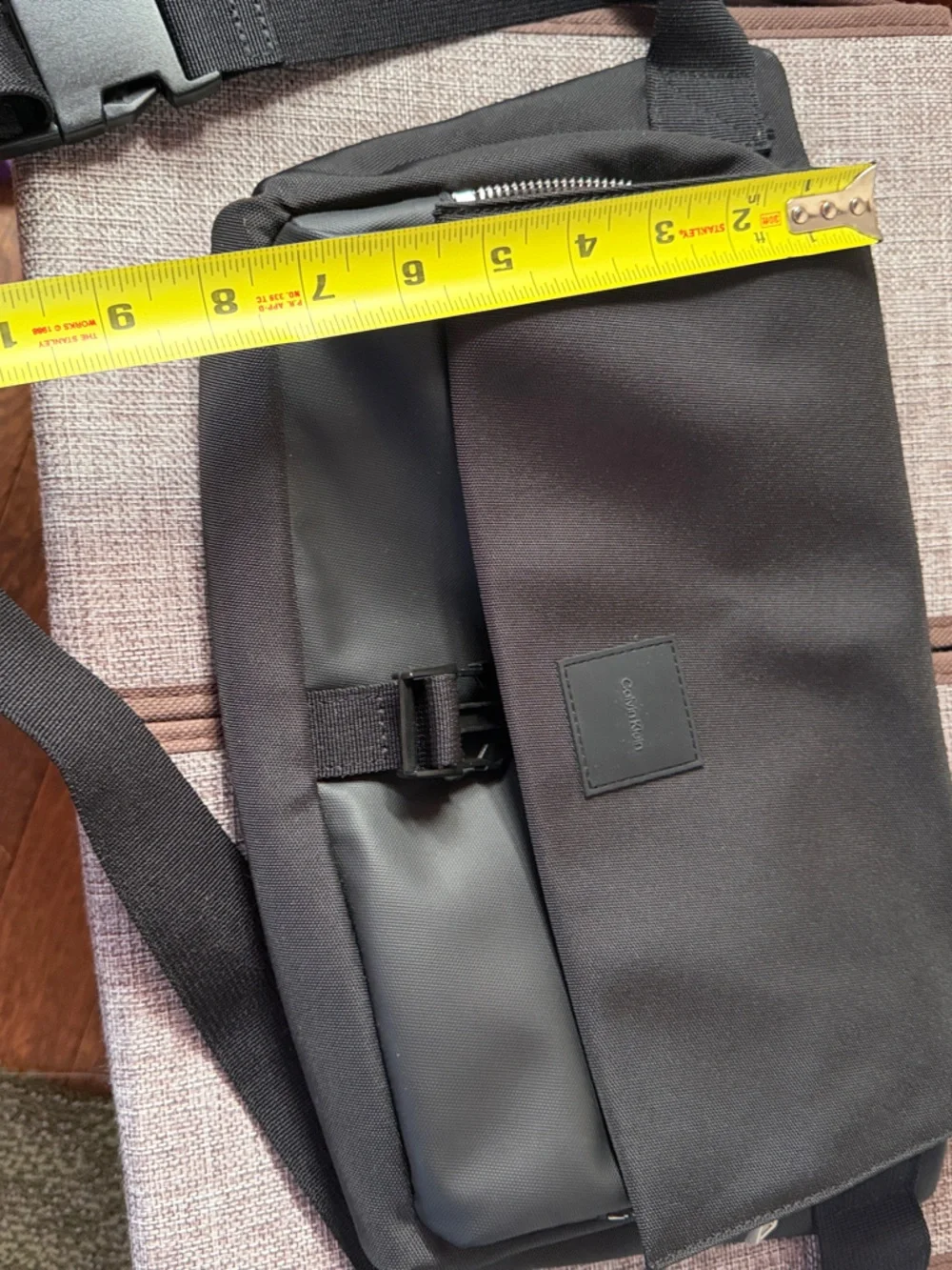 Calvin Klein Black Nylon Messenger Crossbody Bag